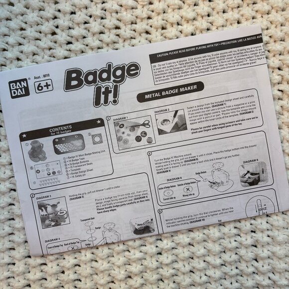 BANDAI Badge It! Button Maker Toy and Refills, Ages 6+ ☀️ Unique and Rare Item! - Picture 10 of 10